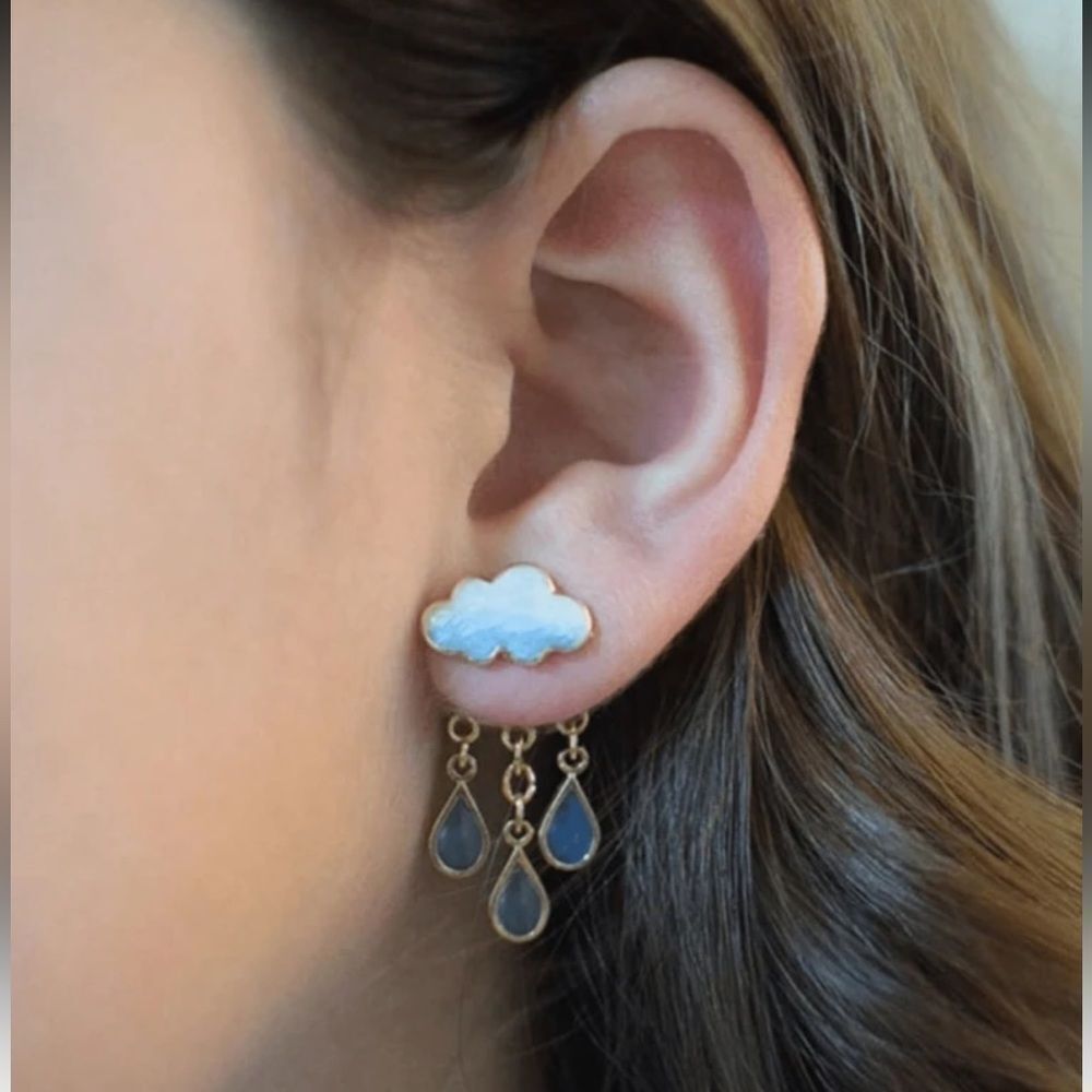 Cloud Blue Teardrop Earrings N1153